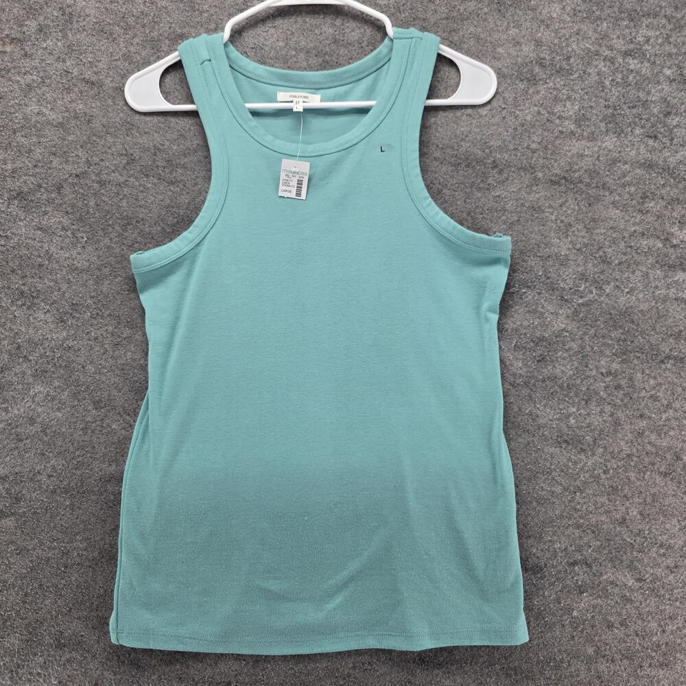 Maurices Tank Womens L Green Crew Neck Sleeveless Basic Stretch Jersey